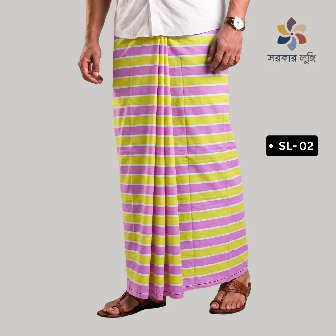 কোডঃ SL-02- Soft Cotton Plain Check Lungi